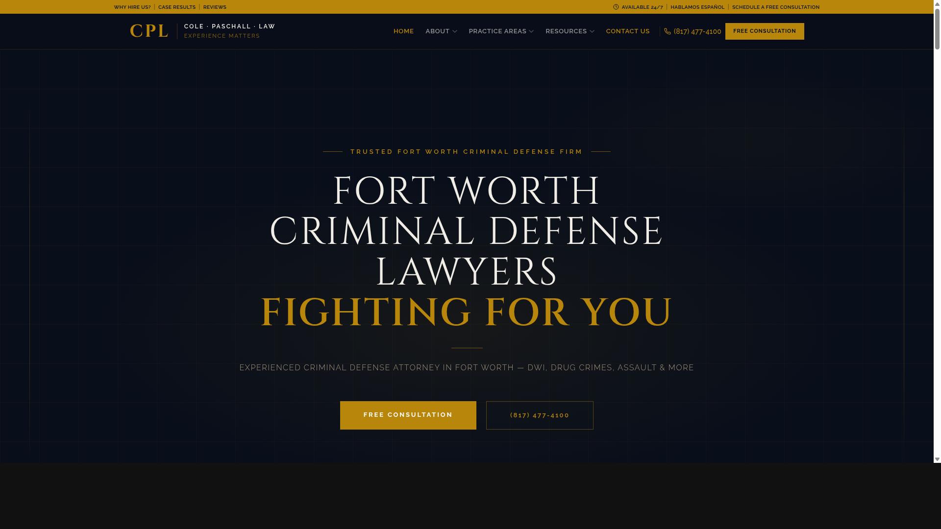 Cole Paschall Law website